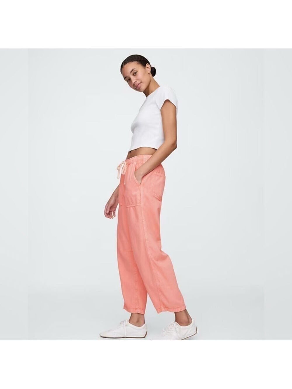 Gap Slouchy Mid-Rise Supersoft Tea Rose Pink Denim Pull-On Jeans Pants XS NWT